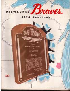 1954 Milwaukee Braves Official Yearbook MLB  