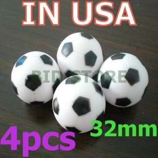 IN USA 4pcs white/black 32mm SOCCER TABLE FOOTBALL BALL FOOSBALL 