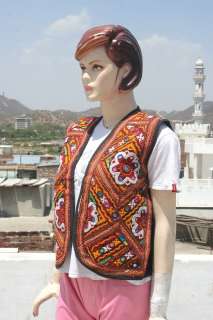 Womens Vintage Cotton Hand Quilted Kantha Vest Jacket  