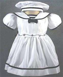 NWT Girls White Navy Infant Sailor Dress/A2T/ 2 YEARS  