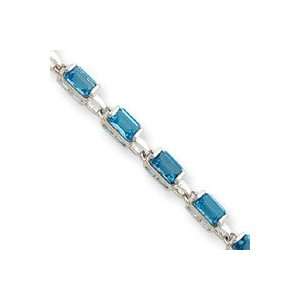   Blue Topaz Bracelet   7.25 Inch   Lobster Claw   JewelryWeb Jewelry
