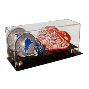  Deluxe Acrylic Double Mini Helmet Display With Mirror Wall 