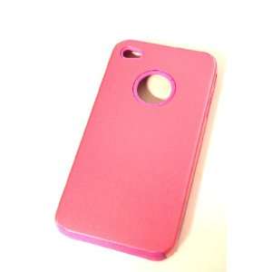  Pink Aluminum Hard Back Case Cover for iPhone 4/4g with 
