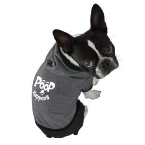  Ruff Ruff and Meow Dog Hoodie, Poop Happens, Black, Extra 