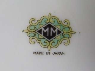 Vintage MM Made in Japan Teal Floral Soup Bowl  