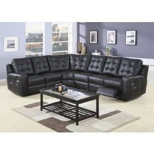  Double Reclining Sectional in Black Furniture & Decor