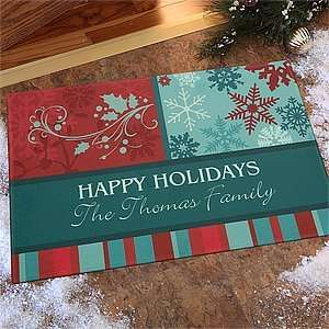   Personalized Holiday Doormats   Happy Holidays Patio, Lawn & Garden