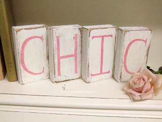 Shabby Cottage Chic Wooden Letter Blocks Baby CHIC cute  