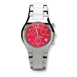 Mens Swiss Tungsten Chronograph Red Dial Watch: Jewelry