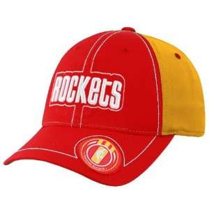  adidas Houston Rockets Red Retro Logo Flex Fit Hat: Sports 