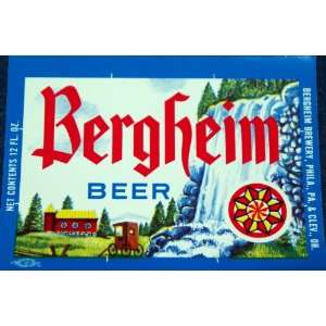  Vintage Bergheim Beer Label, 1970s 