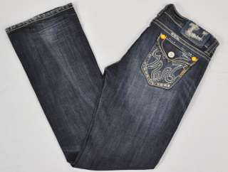 MEK Oaxaca Womens Bootcut Designer Jeans Dark Blue size 30x34  