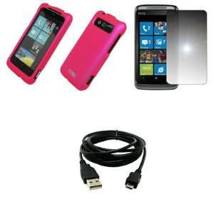  EMPIRE Hot Pink Rubberized Hard Case Cover + Mirror Screen 