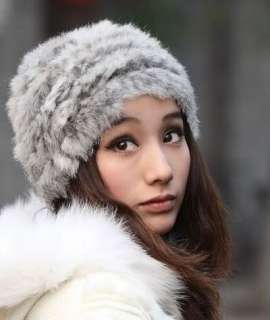   Women RABBIT Fur Hat Knit Cap handmade warm fashion vivi recommend hat