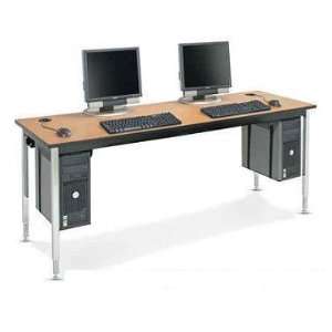  Smith Carrel 01561C OAK HPL Computer Table Adjustable 