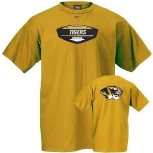  Nike Missouri Tigers Gold University T shirt: Sports 