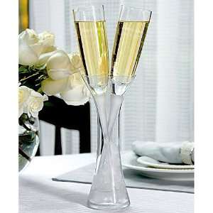  Engraved Champagne Flutes in Crystal Vase: Health 