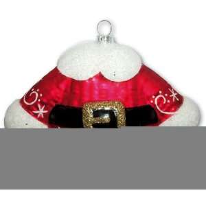  Glass Santa Suit w/Glitter Ornament