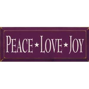  Peace Love Joy (small) Wooden Sign: Home & Kitchen