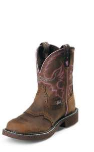 Womens Justin Aged Bark Steel Toe Boots #WKL9980  