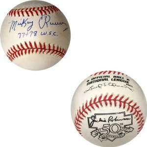 Mickey Rivers Autographed Baseball   with 77 78 WSC Inscription