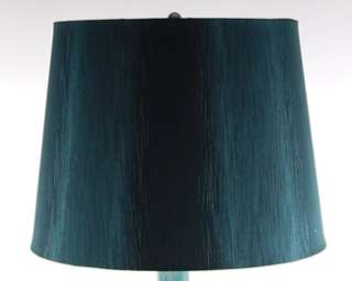27 High Jordan Turquoise Blue Carved Pottery Table Lamp  