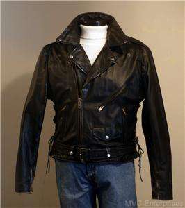 Classic 50s BUCO Style Black LEATHER MOTORCYCLE JACKET ~42R  