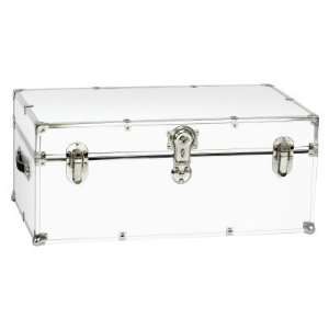 White Steel Trunk with Optional Cedar Lining and Wheels, Small 30L x 