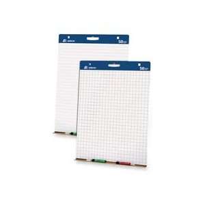  Forms  Easel Pads,w/Carry Handle,1 Grid,50 SH/PD,2 PD/CT,White 