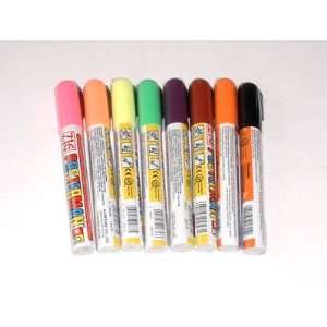  Zig Posterman Chalkboard Marker Pen 8 Fluorescent Colour Set 