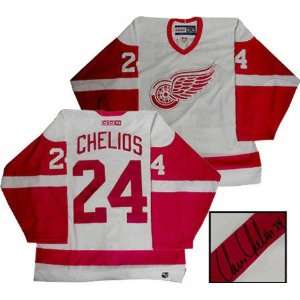  Chris Chelios Detroit Red Wings Autographed White Jersey 