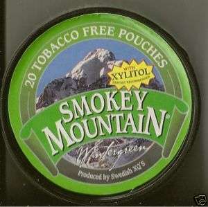 Smokey Mountain Tobacco Free Pouches Wintergreen Chew  