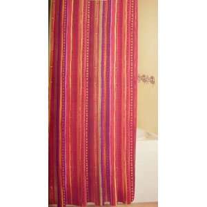   Stripe Red Vibrant Fabric Shower Curtain Colorful