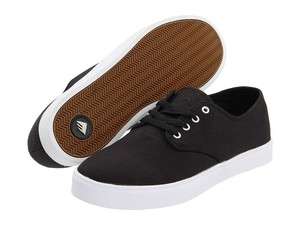 NEW EMERICA LACED BLACK TEXTILE CANVAS SHOES SKATE SNEAKERS ALL SIZES 