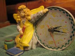 1995 Jan Shade Lynch Angel Clock & Figurine  