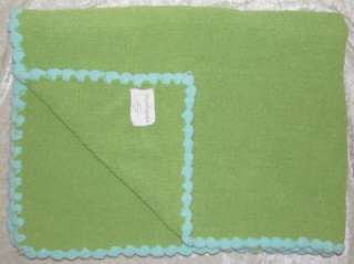 TIDDLIWINKS Green CHENILLE Aqua SCALLOPED Baby Blanket PLUSH Unisex 