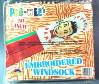 50  EMBROIDERED PEE WEE HERMAN WINDSOCK 1988 MIP!!!  