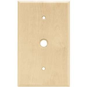  Wood square single cable outlet in unfinished birch wood 