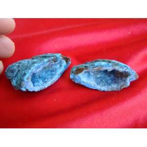  S8806 Blue Agate Geode Match Couple Wonderful 