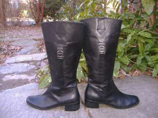 FOXY! Tall and Sleek ETIENNE AIGNER Black Leather Campus Boots 10 