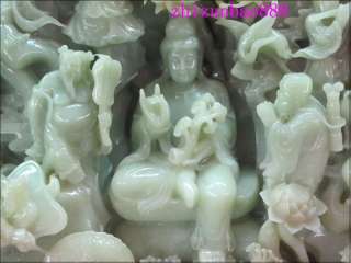 unique Jade carved dragon 8 Immortals & South China Sea kwan yin 