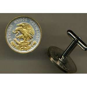   Cufflinks   Mexican 10 centavo Eagle (quarter size): Everything Else