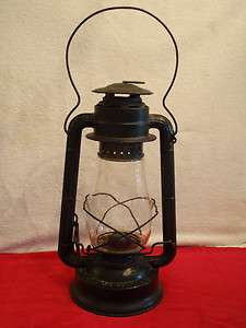 Antique DIETZ BLIZZARD No 2 Kerosene Lantern Repainted Black With 