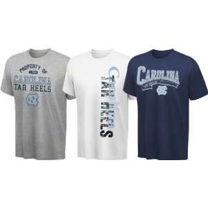  North Carolina Tar Heels Cube T Shirt 3 Pack: Sports 