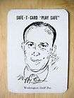 1948 RARE Safe T Card Wilfred Wiffy Cox Golf won 9 PGA 