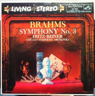 REINER brahms symphony no 3 LP VG+ LSC 2209 Living Stereo SD 1958 CSO 