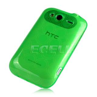 GREEN SILICRYLIC RUBBER GEL CASE FOR HTC WILDFIRE S  