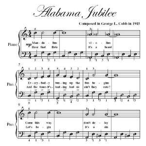    Alabama Jubilee Easy Piano Sheet Music George L Cobb Books