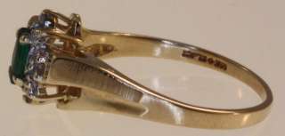   gold .03cttw emerald diamond ring 6 vintage estate antique 2.5g  