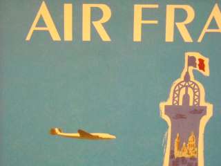 Vintage Air France Travel Poster Eiffel Tower  